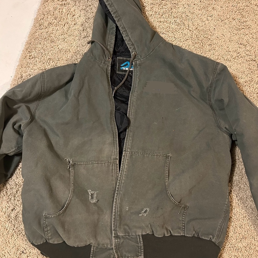 Green Tri Mountain Workwear Hooded Coat